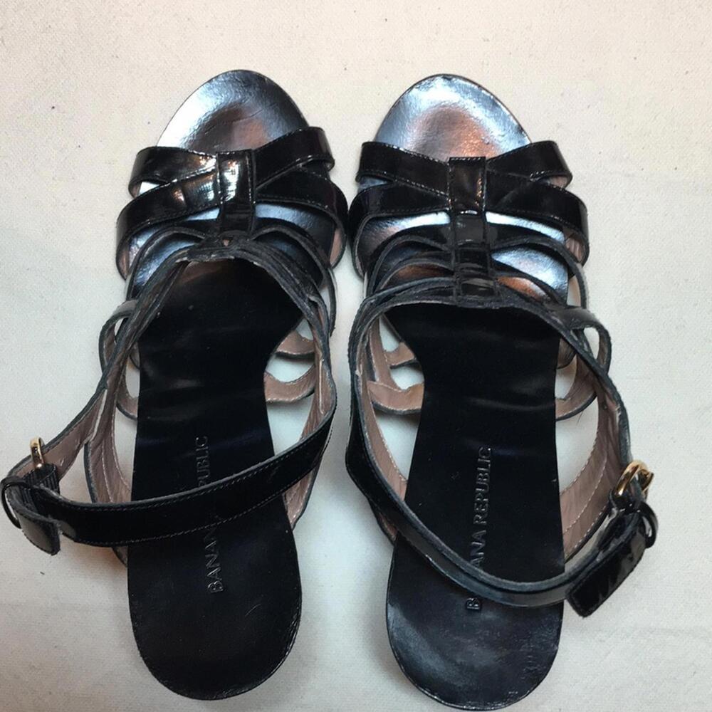 Banana Republic Black Strappy Heels Sz 7.5 shoes - Picture 4 of 8